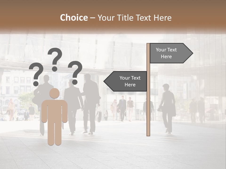 A Group Of People Walking Down A Street PowerPoint Template