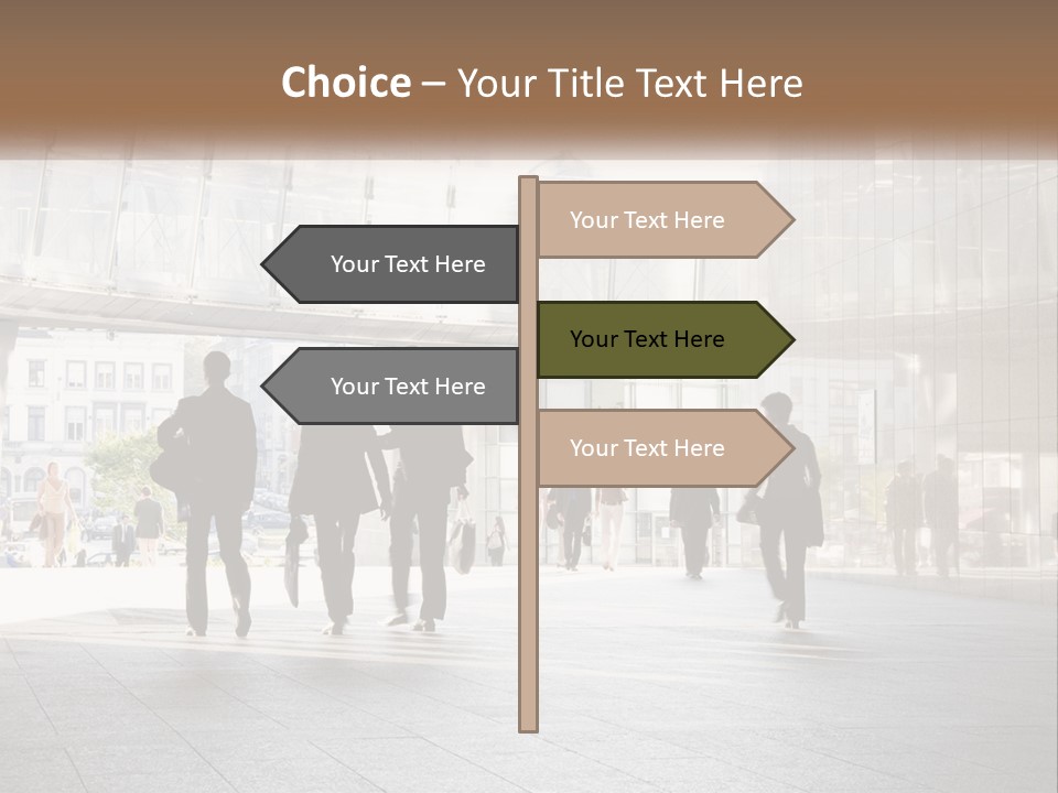 A Group Of People Walking Down A Street PowerPoint Template