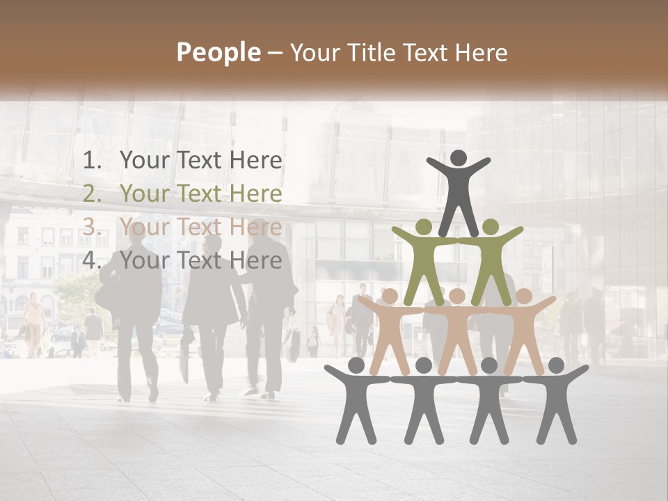 A Group Of People Walking Down A Street PowerPoint Template