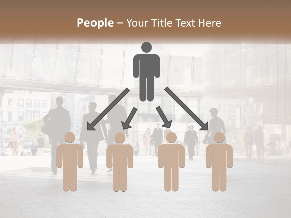 A Group Of People Walking Down A Street PowerPoint Template