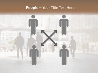 A Group Of People Walking Down A Street PowerPoint Template