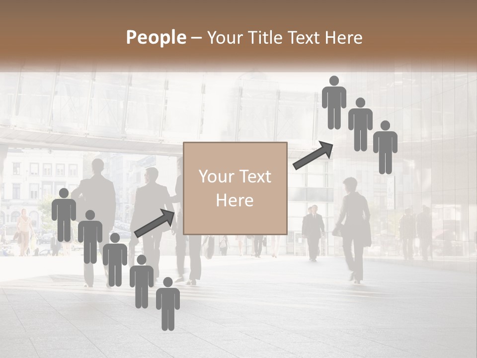 A Group Of People Walking Down A Street PowerPoint Template