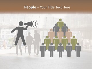 A Group Of People Walking Down A Street PowerPoint Template