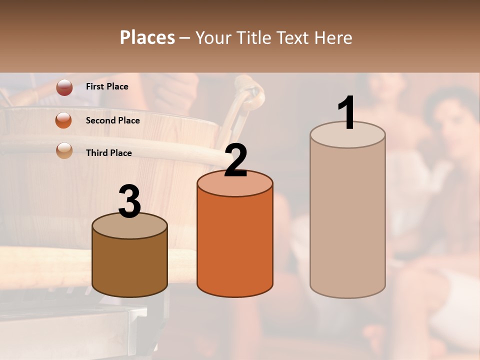 A Group Of Women Sitting In A Sauna PowerPoint Template