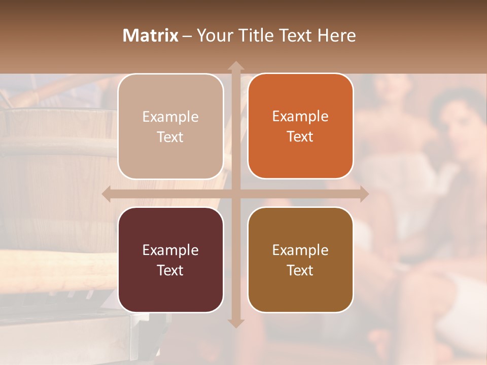 A Group Of Women Sitting In A Sauna PowerPoint Template