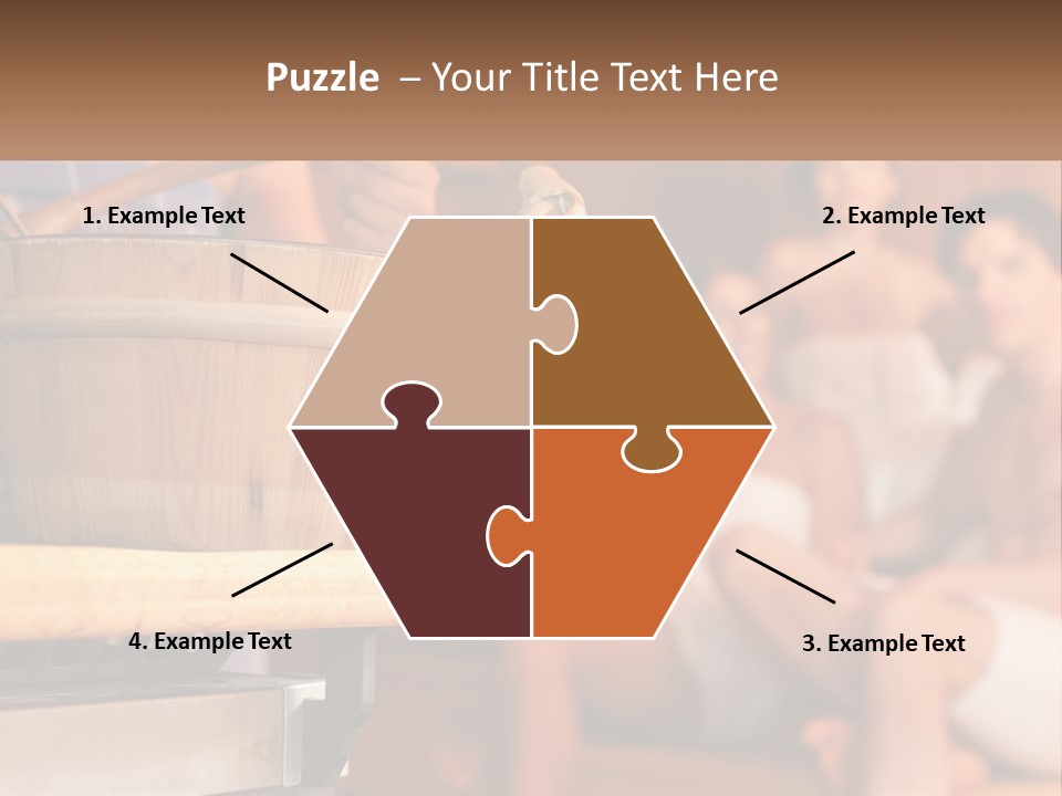 A Group Of Women Sitting In A Sauna PowerPoint Template