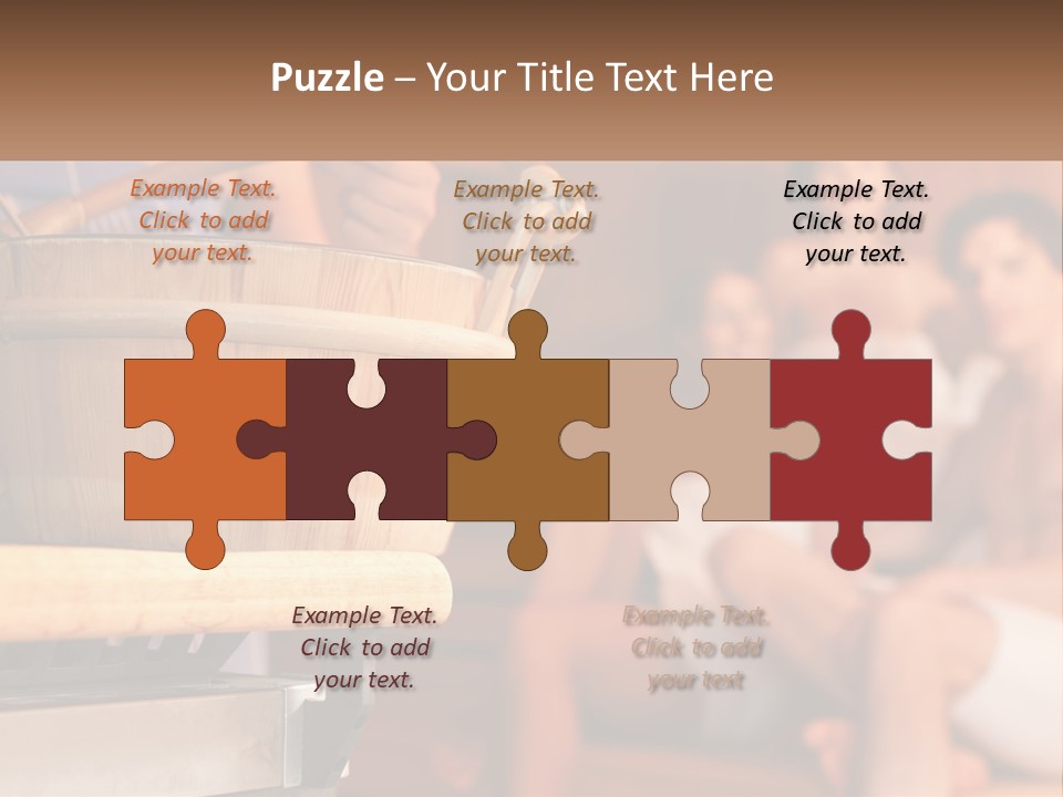 A Group Of Women Sitting In A Sauna PowerPoint Template