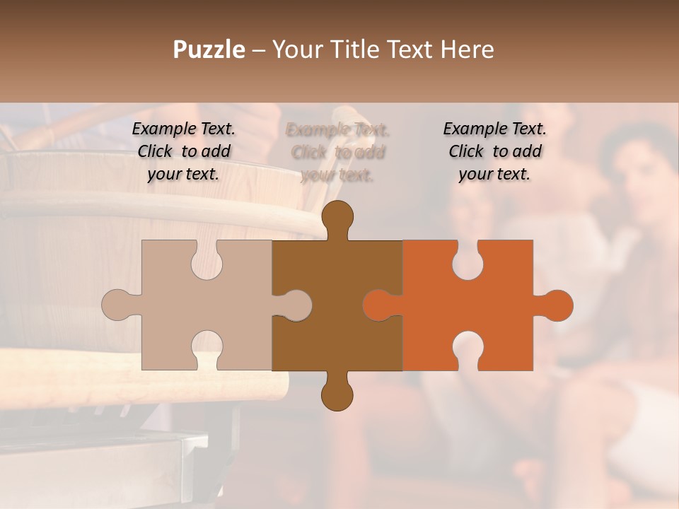 A Group Of Women Sitting In A Sauna PowerPoint Template