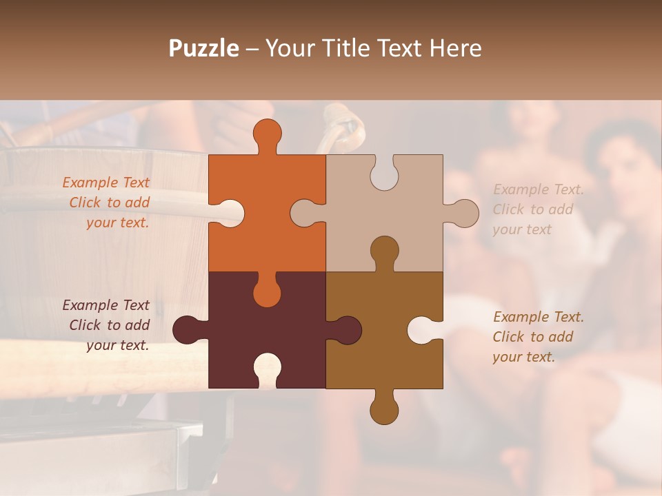 A Group Of Women Sitting In A Sauna PowerPoint Template