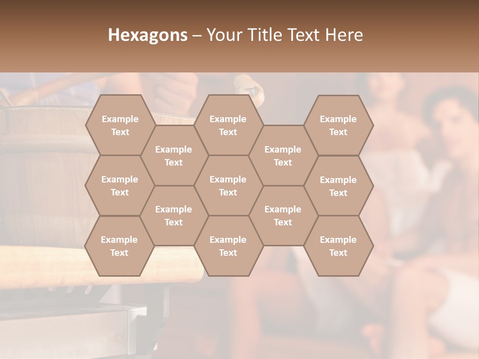 A Group Of Women Sitting In A Sauna PowerPoint Template