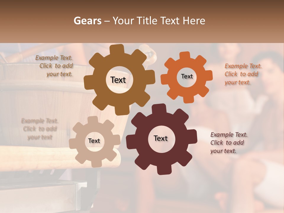 A Group Of Women Sitting In A Sauna PowerPoint Template