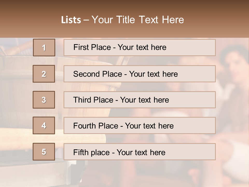 A Group Of Women Sitting In A Sauna PowerPoint Template