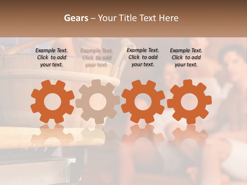 A Group Of Women Sitting In A Sauna PowerPoint Template