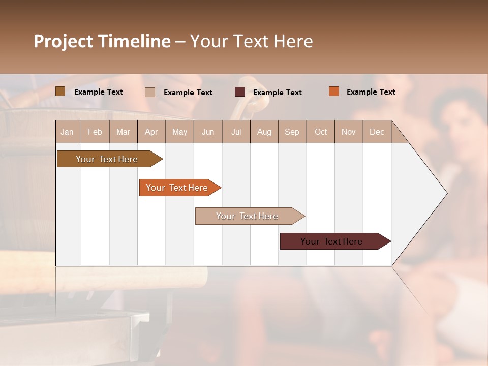 A Group Of Women Sitting In A Sauna PowerPoint Template