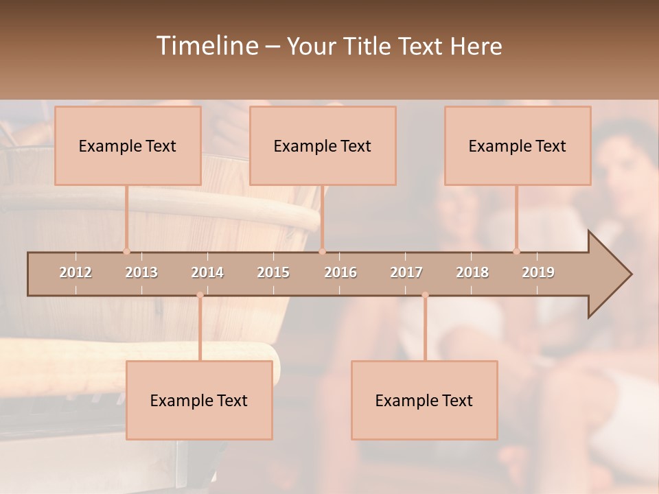 A Group Of Women Sitting In A Sauna PowerPoint Template