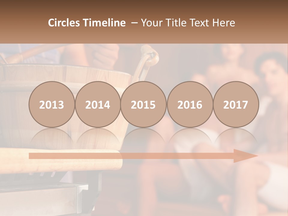 A Group Of Women Sitting In A Sauna PowerPoint Template