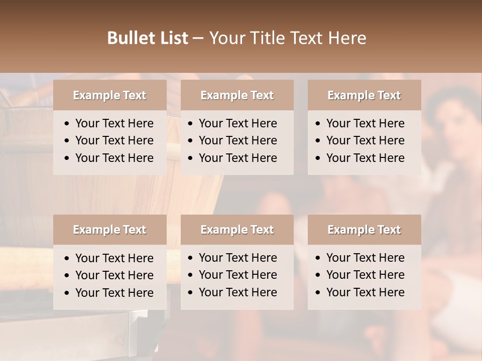 A Group Of Women Sitting In A Sauna PowerPoint Template