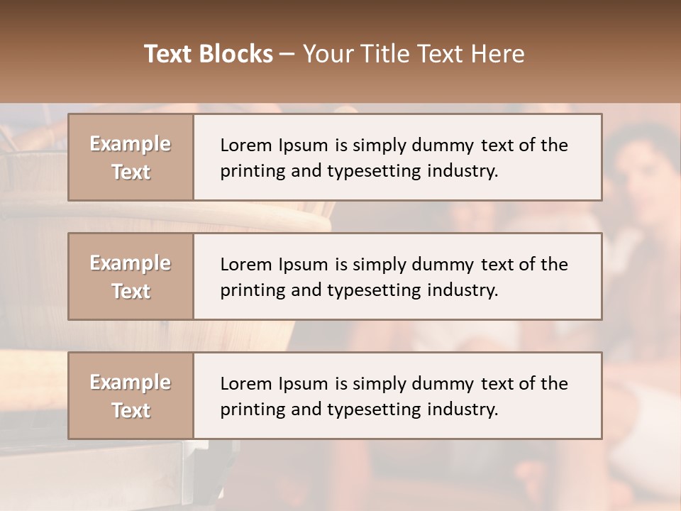 A Group Of Women Sitting In A Sauna PowerPoint Template