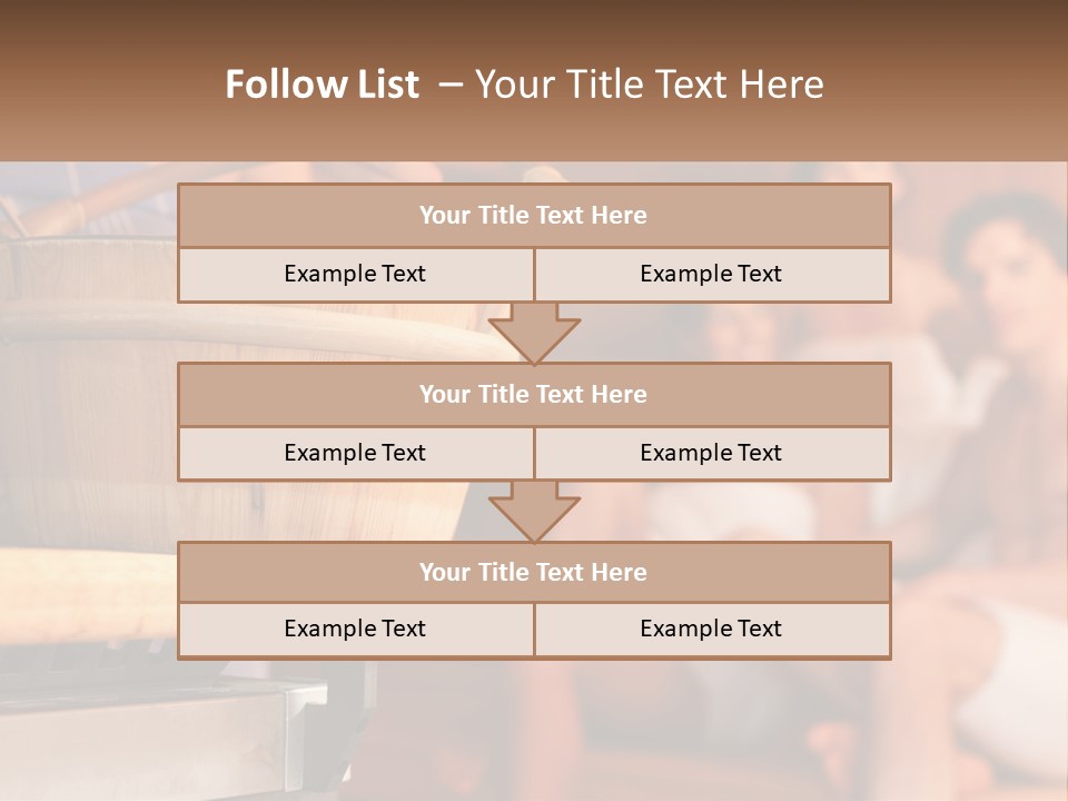 A Group Of Women Sitting In A Sauna PowerPoint Template