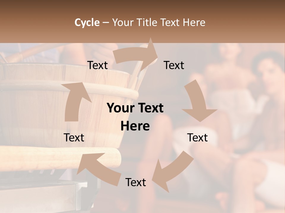 A Group Of Women Sitting In A Sauna PowerPoint Template