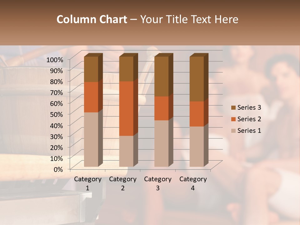 A Group Of Women Sitting In A Sauna PowerPoint Template
