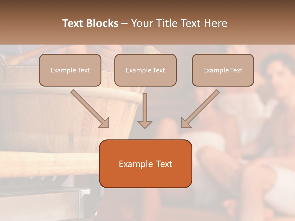 A Group Of Women Sitting In A Sauna PowerPoint Template