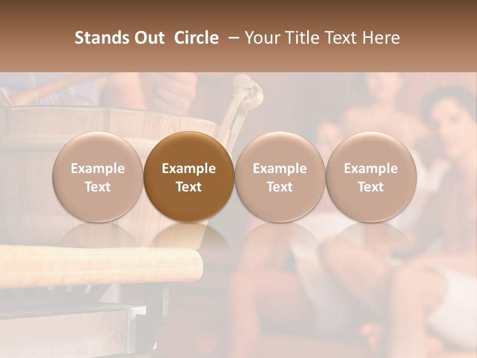 A Group Of Women Sitting In A Sauna PowerPoint Template