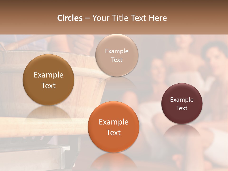 A Group Of Women Sitting In A Sauna PowerPoint Template