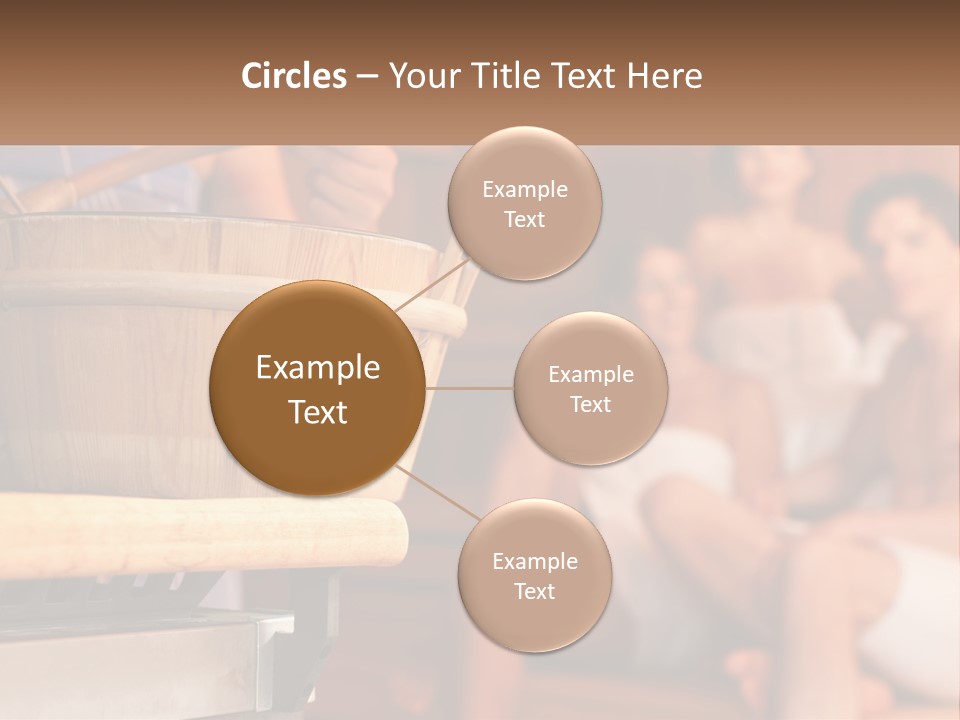 A Group Of Women Sitting In A Sauna PowerPoint Template