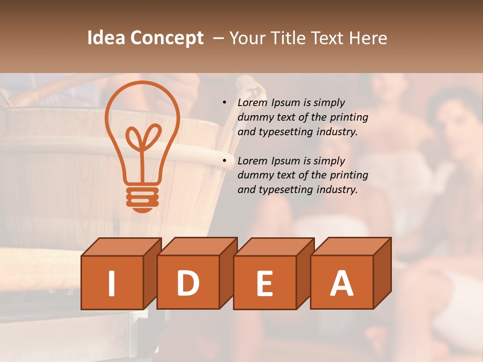 A Group Of Women Sitting In A Sauna PowerPoint Template