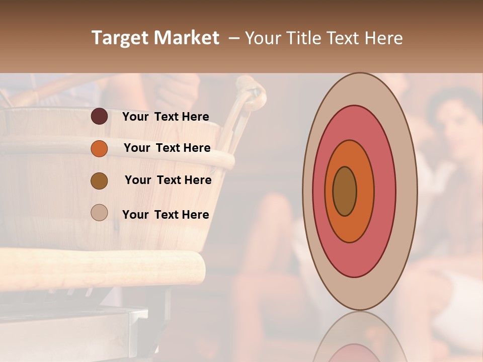 A Group Of Women Sitting In A Sauna PowerPoint Template