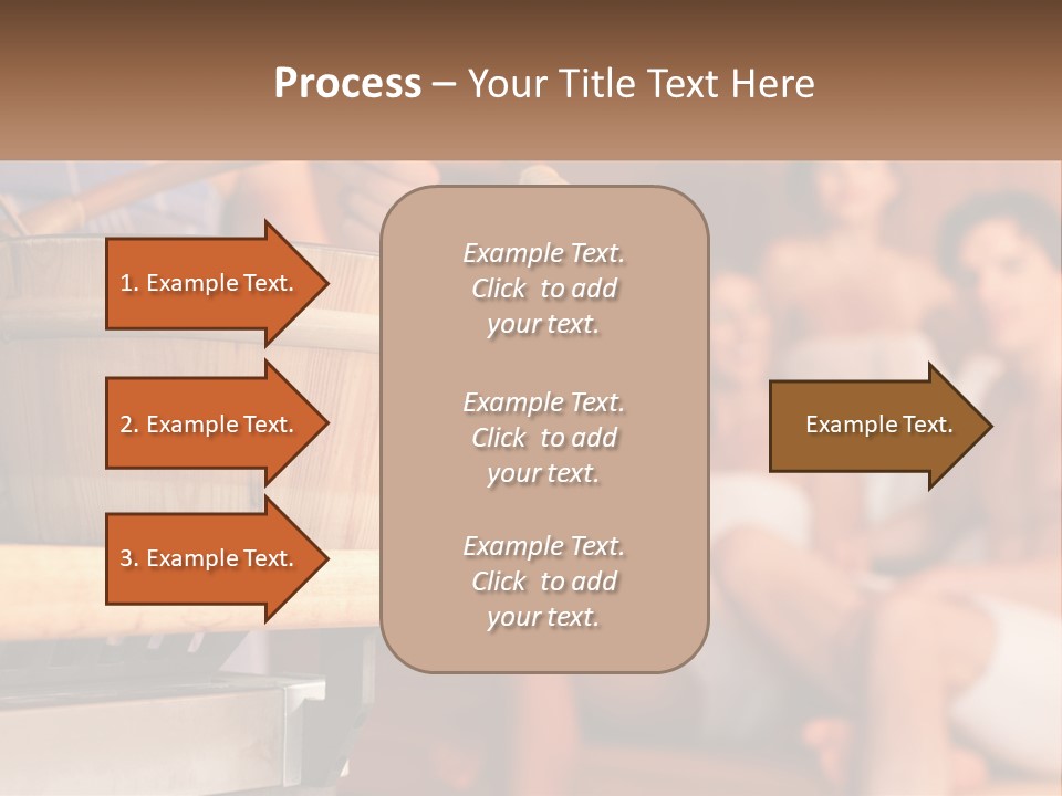 A Group Of Women Sitting In A Sauna PowerPoint Template