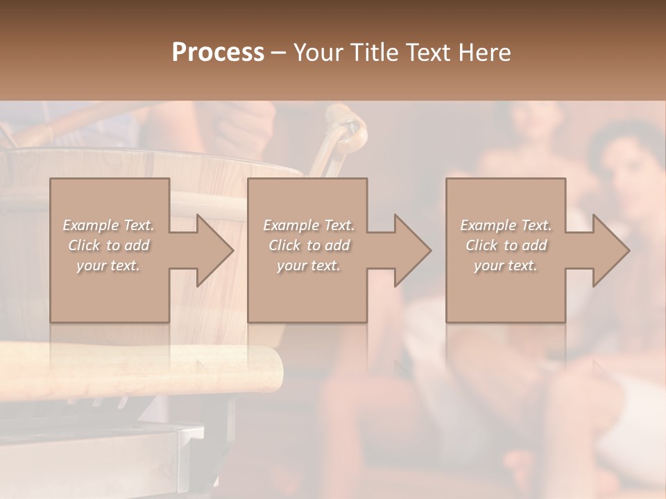 A Group Of Women Sitting In A Sauna PowerPoint Template