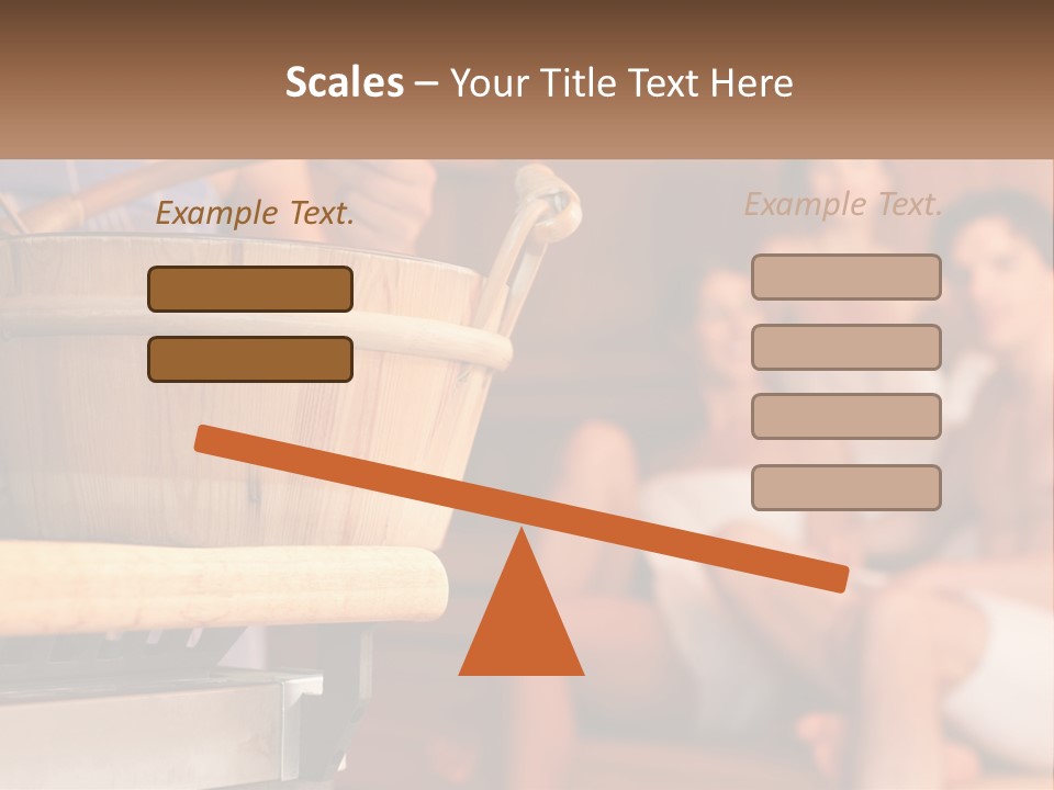 A Group Of Women Sitting In A Sauna PowerPoint Template