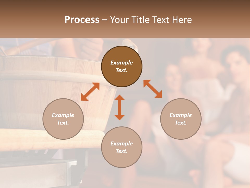 A Group Of Women Sitting In A Sauna PowerPoint Template