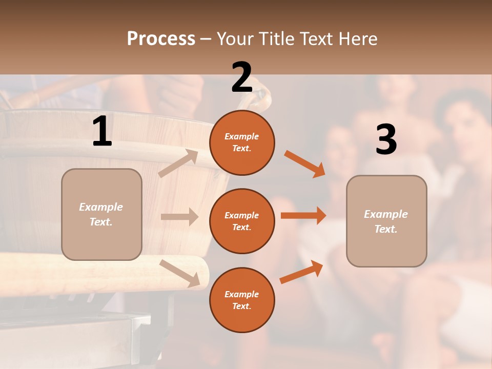 A Group Of Women Sitting In A Sauna PowerPoint Template