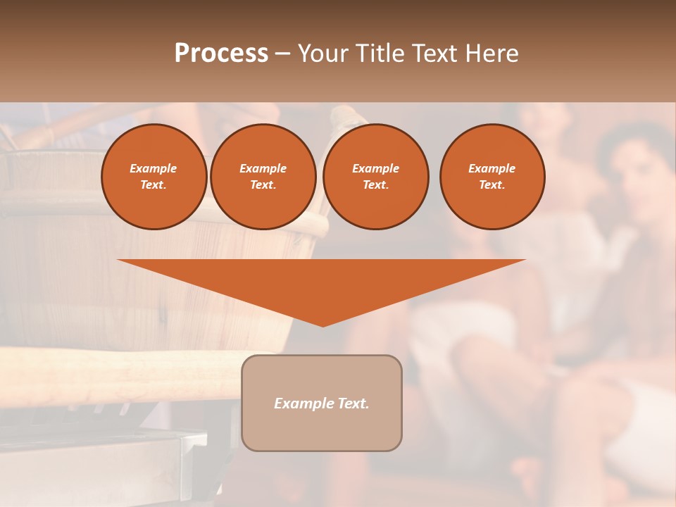 A Group Of Women Sitting In A Sauna PowerPoint Template