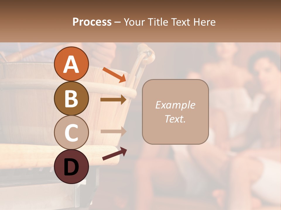 A Group Of Women Sitting In A Sauna PowerPoint Template
