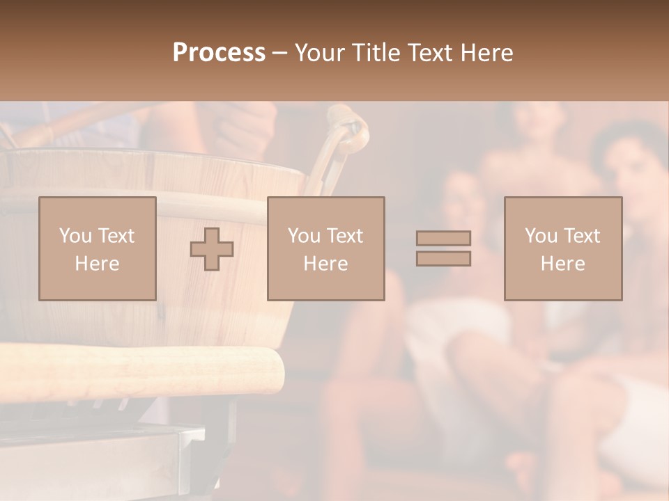A Group Of Women Sitting In A Sauna PowerPoint Template