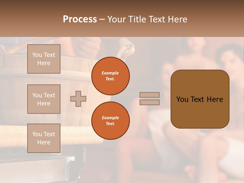 A Group Of Women Sitting In A Sauna PowerPoint Template