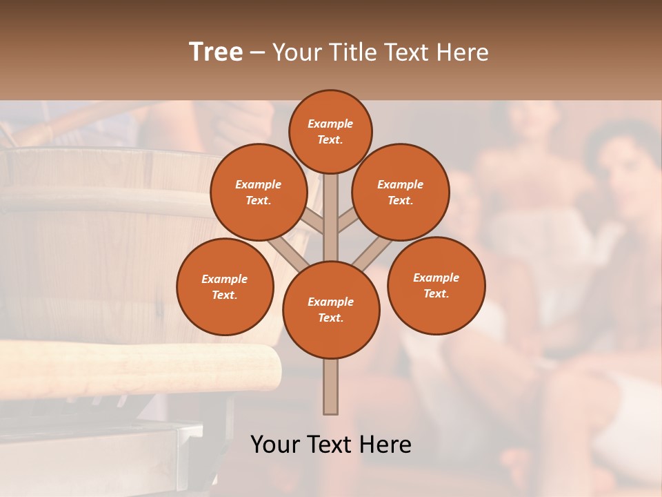 A Group Of Women Sitting In A Sauna PowerPoint Template