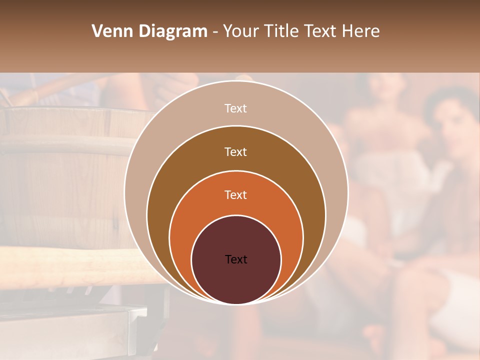 A Group Of Women Sitting In A Sauna PowerPoint Template