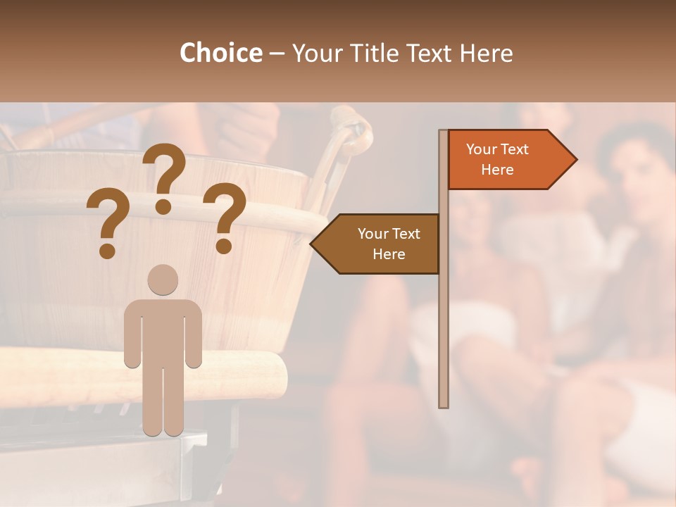 A Group Of Women Sitting In A Sauna PowerPoint Template