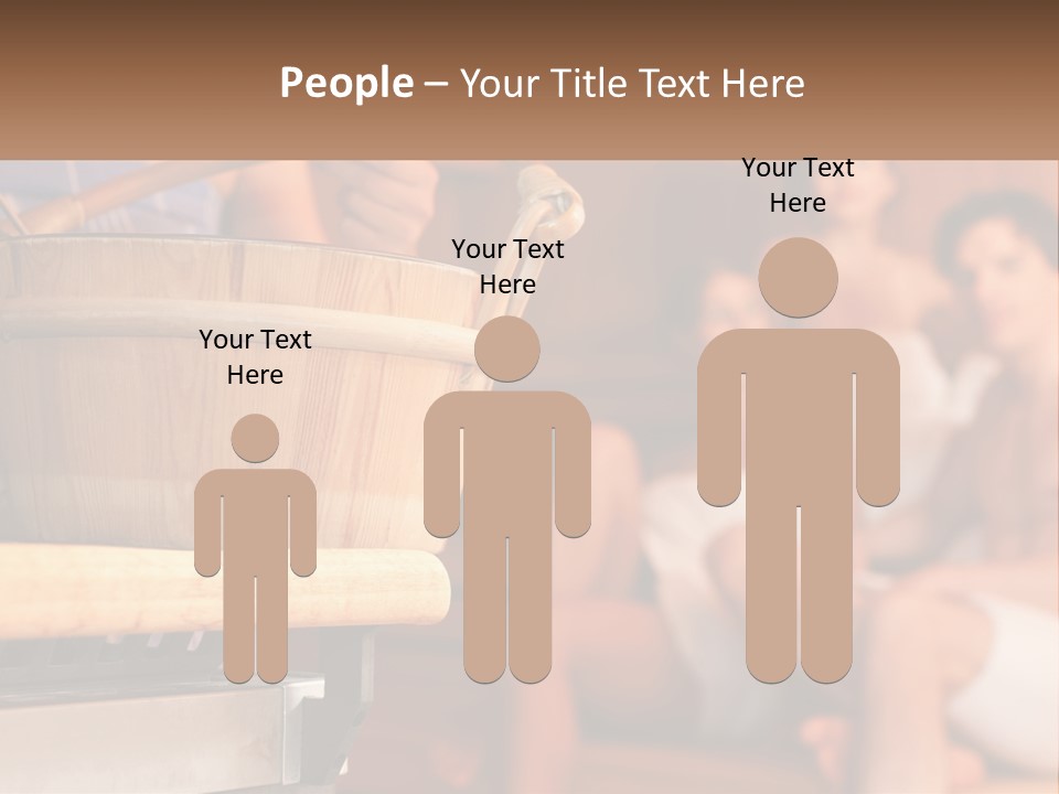 A Group Of Women Sitting In A Sauna PowerPoint Template