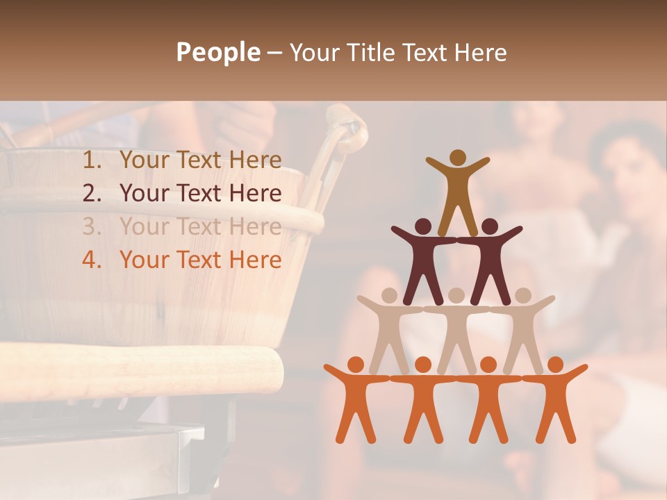 A Group Of Women Sitting In A Sauna PowerPoint Template