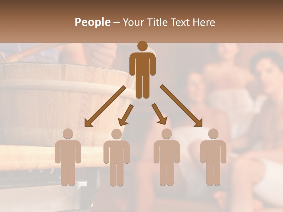 A Group Of Women Sitting In A Sauna PowerPoint Template