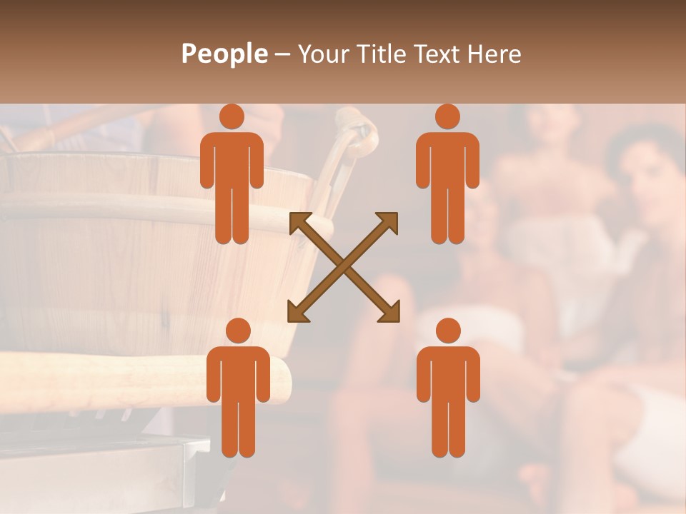A Group Of Women Sitting In A Sauna PowerPoint Template