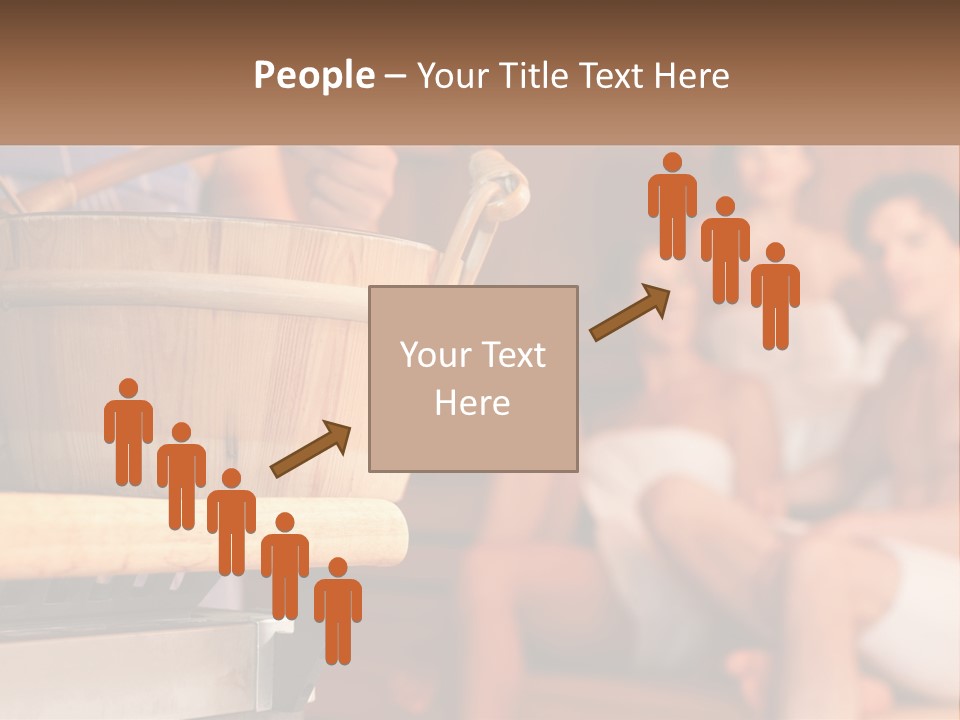 A Group Of Women Sitting In A Sauna PowerPoint Template