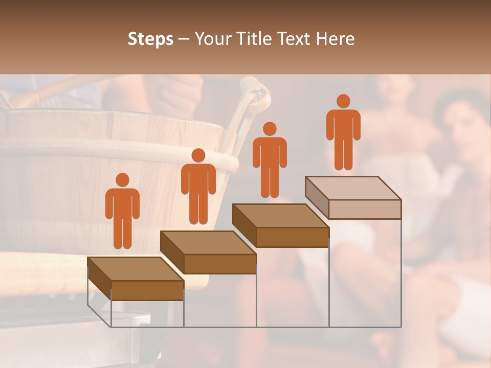 A Group Of Women Sitting In A Sauna PowerPoint Template
