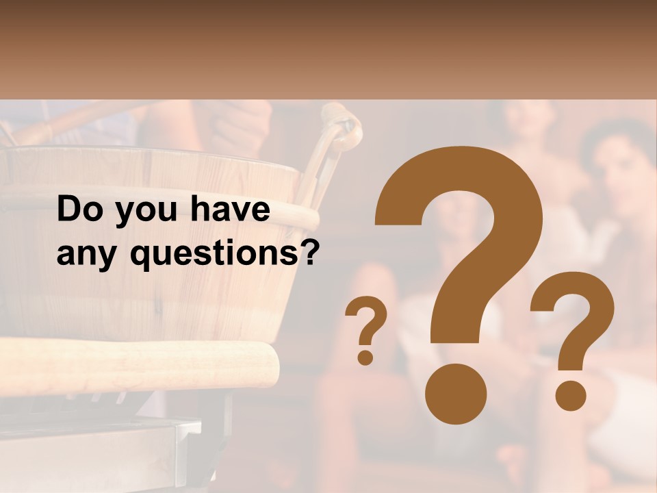 A Group Of Women Sitting In A Sauna PowerPoint Template